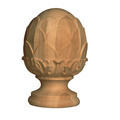 Osborne Wood Products 8 3/4 x 6 1/8 Large Artichoke Finial in Rubberwood (paintgr 891740RW